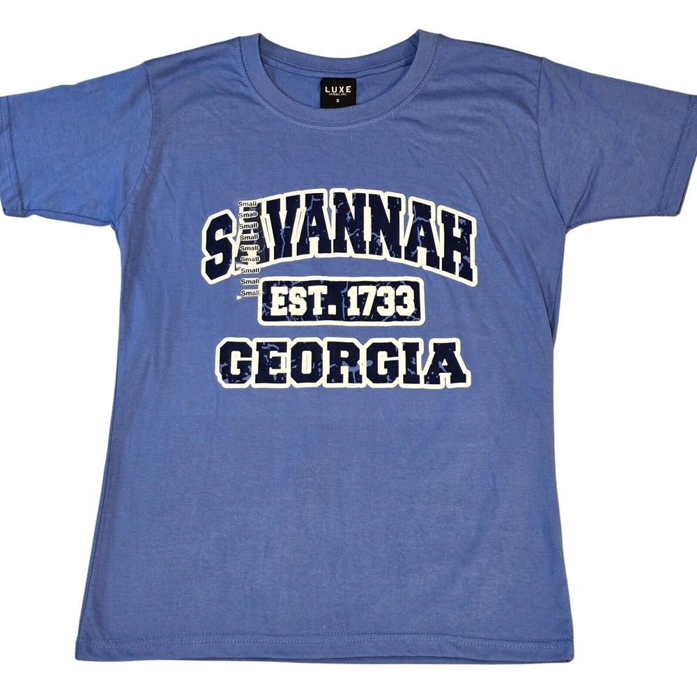 Savannah‎ Georgia 1733 Mens Size Small T-Shirt Medium Blue Graphic Tee NWT NEW